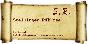 Steininger Rózsa névjegykártya